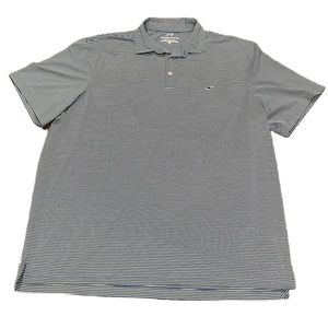 Vineyard Vines Mens 2XL Blue White Stripe Nantucket OTG Performance Polo